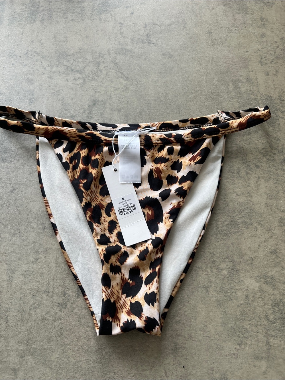 Urban Planet Leopard Print Bikini Bottoms - Black, Brown, Tan